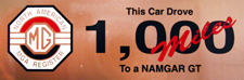 GT28 1000 Mile Plaque